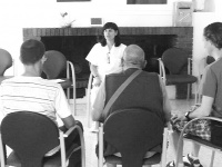 Grace Cañizares durante una sesión de Mindfulness Mindfulness, psicología, enfermería, meditación, enfermedad mental